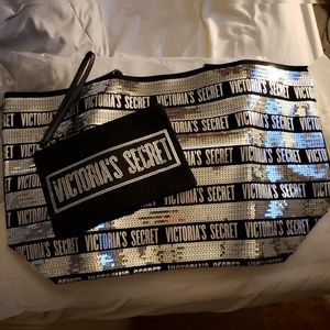 Victoria's Secret Sequins Tote w/ Wristlet